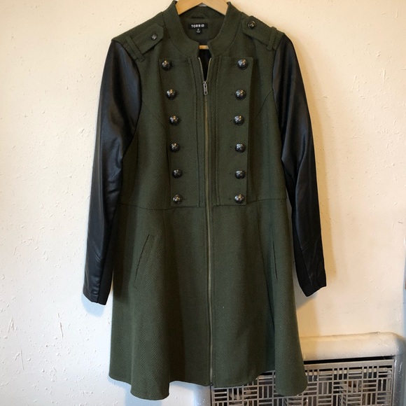 torrid Jackets & Blazers - Gorgeous Green Torrid Long Trench Jacket Coat 2